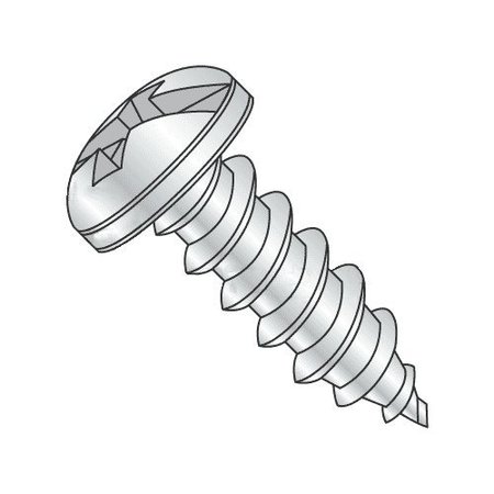 NEWPORT FASTENERS Self-Drilling Screw, #4 x 1/4 in, Zinc Plated Steel Pan Head Combination Phillips/Slotted Drive 271286-100